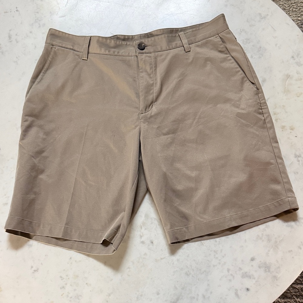 adidas Men's Tan Flat Front Shorts